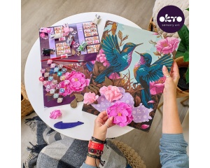 Set de Pictura 3D cu Argila Usoara Model Pasari 30x40cm Okto