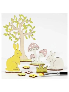 Set Figurine cu tematica de Paste, din lemn 57942