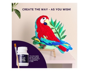 Set Pictura 3D cu Argila Usoara 21x21cm Nature Macaw Okto 20045