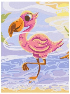 Set pictura pe numere pentru copii Cute Flamingo 143