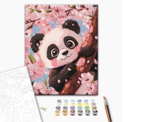 Set pictura pe numere pentru copii cute panda KBS181