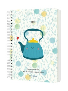Sketchbook cu spira Happy tea time 60 file 120g/mp Teapot