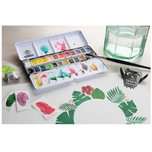Acuarele fine set 24 x 1/2 in cutie de metal Akademie Schmincke 75424097