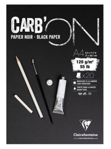 Bloc Clairefontaine Carbon 20 file 120 g/mp hartie neagra