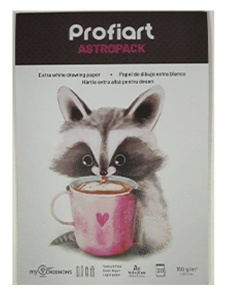 Bloc Cordenons Astropack pentru schite, 20 file, 160g, lipite pe latura mica