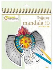 Carte de colorat Graffy Pop Mandale 3D Avenue Mandarine - Animale din savana, 36 file, spira GY106C