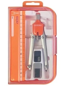 Compas geometrie 4 piese, cutie plastic Smart Box - culori fluorescente Arda CO4FLU