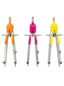 Compas geometrie 6 piese, cutie plastic Smart Box - culori fluorescente Arda CO2FLU