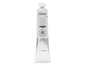 Culoare ulei extra-fina Titanium White 114, 200 ml, opaca si cu putere ridicata de colorare, Schmincke NORMA Professional, 11114015