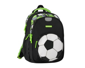 Ghiozdan Football Starpak, 25 x 38 x 18 cm, negru cu verde, cod 550863