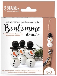 Kit creativ 5 decoratiuni din bile, Oameni de Zapada, 100872, Graine Creative