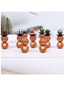 Kit creativ model Decoratiuni Ursuleti Bruni din Bile de Lemn Graine Creative 100876