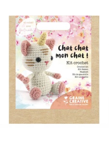 Kit crosetat Amigurumi Pisica Unicorn Graine Creative, cod 420221