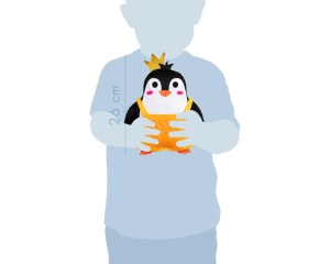 Kit de cusut pentru copii Little Couz’in Noah the Penguin set creativ breloc pinguin Mandarine KC147C