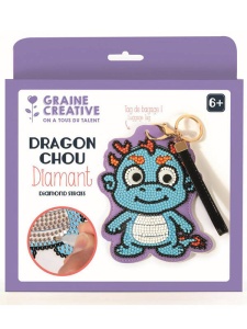 Kit mozaic cu diamante, eticheta pentru bagaje model Dragon Graine Creative, cod 750224
