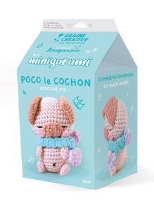 Kit pentru crosetat Minigurumi Purcelus Graine Creative, 100 mm, cod 420227