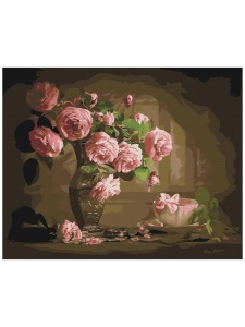 Kit pictura pe numere Tea Roses in a Vase 7814