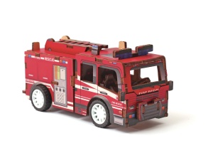 Macheta 3D masina de pompieri din lemn Graine Creative 651058