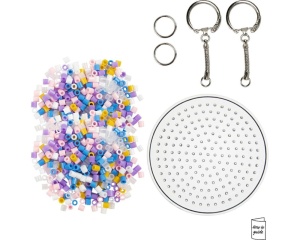 Mini kit cu margele termoadezive pentru brelocuri, Creativ Company, cod 977730