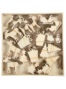 Ornament din lemn Iarna 7-9 cm Creativ Company 56404