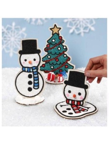 Ornament din lemn Om de Zapada 3D 18.5cm - Iarna Creativ Company 791947