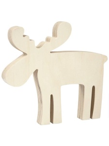 Ornament din lemn Ren 15x14cm - Iarna Creativ Company 57607