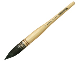 Pensula acuarela tip wash DaVinci seria 418 nr 10 par natural de veverita (blue squirrel) pentru spalari si suprafete mari