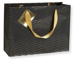 Punga de Cadou 32x13x24,5cm Model Negru si Auriu Max&Me Premium Clairefontaine 212860C