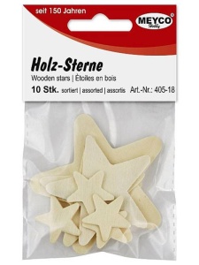 Set 10 stelute din lemn 23-65 mm Meyco 405-20