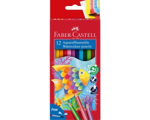 Set 12 creioane colorate de acuarela + pensula