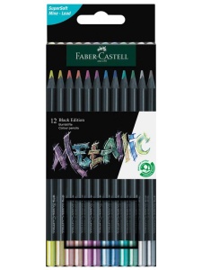 Set 12 creioane colorate Faber-Castell Black Edition FC116415