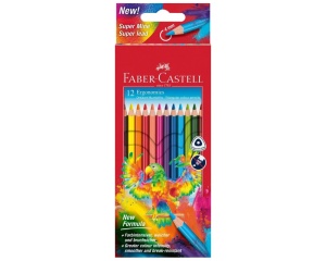 Set 12 Creioane Colorate Triunghiulare Ergonomics FABER-CASTELL FC116512