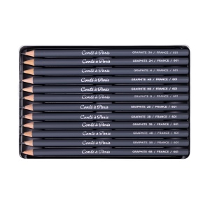 Set 12 Creioane Grafit Cutie Metal Conte 750404 - Img 10