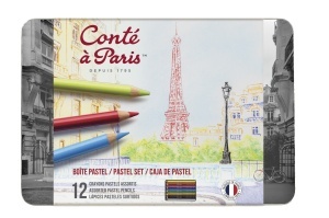 Set 12 Creioane Pastel Cutie Metal Conte 2181