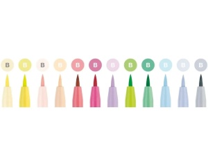 Set 12 markere Pitt Artist Pen Brush Pastel Faber Castell 267420