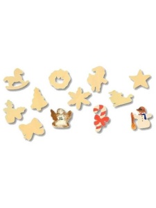 Set 12 ornamente lemn Graine Creative 103162