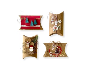 Set 15 Ornamente de Lemn Multicolore cu Tematica de Craciun DPDN-215 Dp Craft