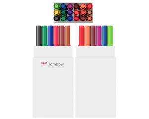 Set 18 markere Dual Brush in culori primare, Tombow, TB-ABT-18P-1