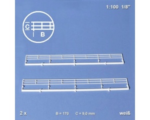 Set 2 balustrade de plastic alb 1:100 06.50071.10 Schulcz