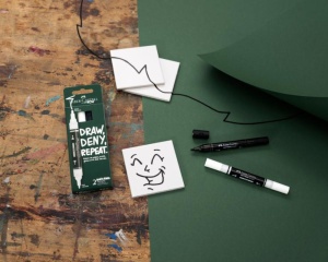 Set 2 markere acrilice Multimark alb-negru blister Faber-Castell FC186011