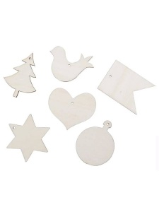 Set 24 ornamente din lemn cu motive de Iarna Creativ Company 75690