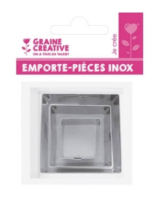 Set 3 forme metalice de taiat, patrat Graine Creative 265041