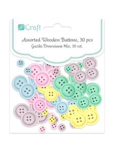 Set 30 nasturi lemn pastel Dp Craft cegu-015