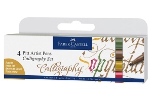 Set 4 Carioci Colorate Caligrafie Pitt Artist Pen Faber Castell 167505