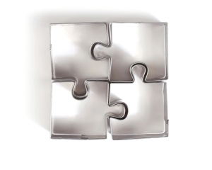 Set 4 cuttere metalice model puzzle 3.5 x 3.5 cm Graine Creative 265068