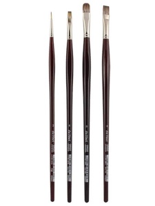 Set 4 pensule cu varf din fire sintetice Grigio da Vinci 5103
