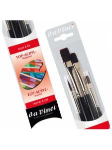 Set 4 pensule cu varf din fire sintetice Top-Acryl da Vinci 4220
