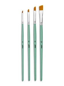 Set 4 pensule, par sintetic, varf oblic Pebeo 952304