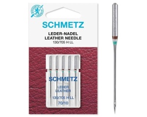 Set 5 ace de cusut pentru piele, varf taietor LL, marimea 70, Schmetz, 706007