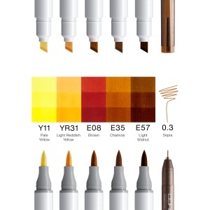 Set 5 markere cu cerneala pe baza de alcool + 1 Multiliner, Copic Ciao Portrait Golden Grace, 22075583 - Img 2